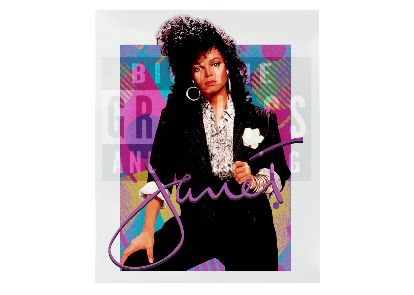 Janet Jackson "80's" RTP DTF Transfer